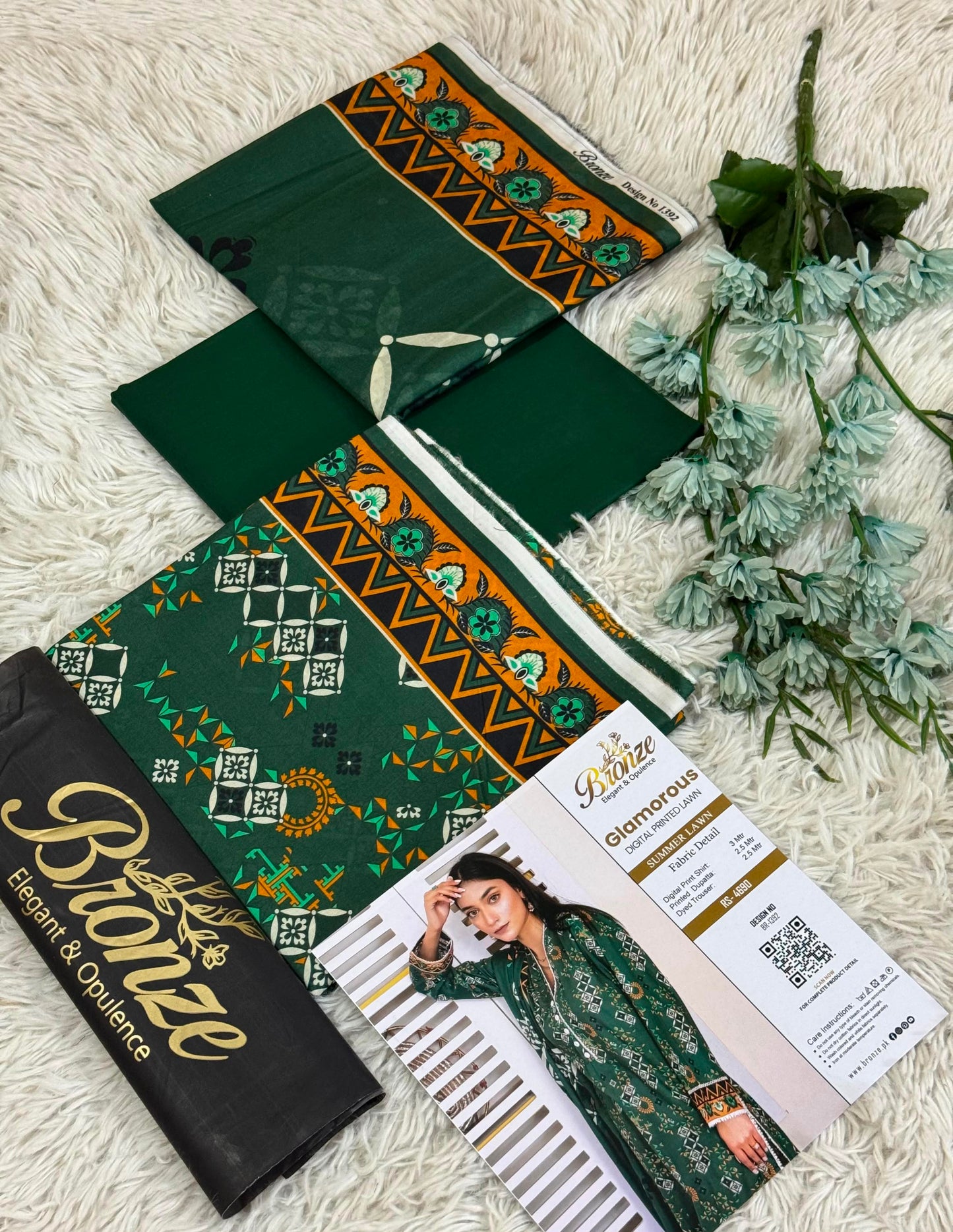 Bronze Digital Printed Lawn Suit 2026 – Printed Lawn Shirt, Voil Dupatta & Cotton Airjet Trouser