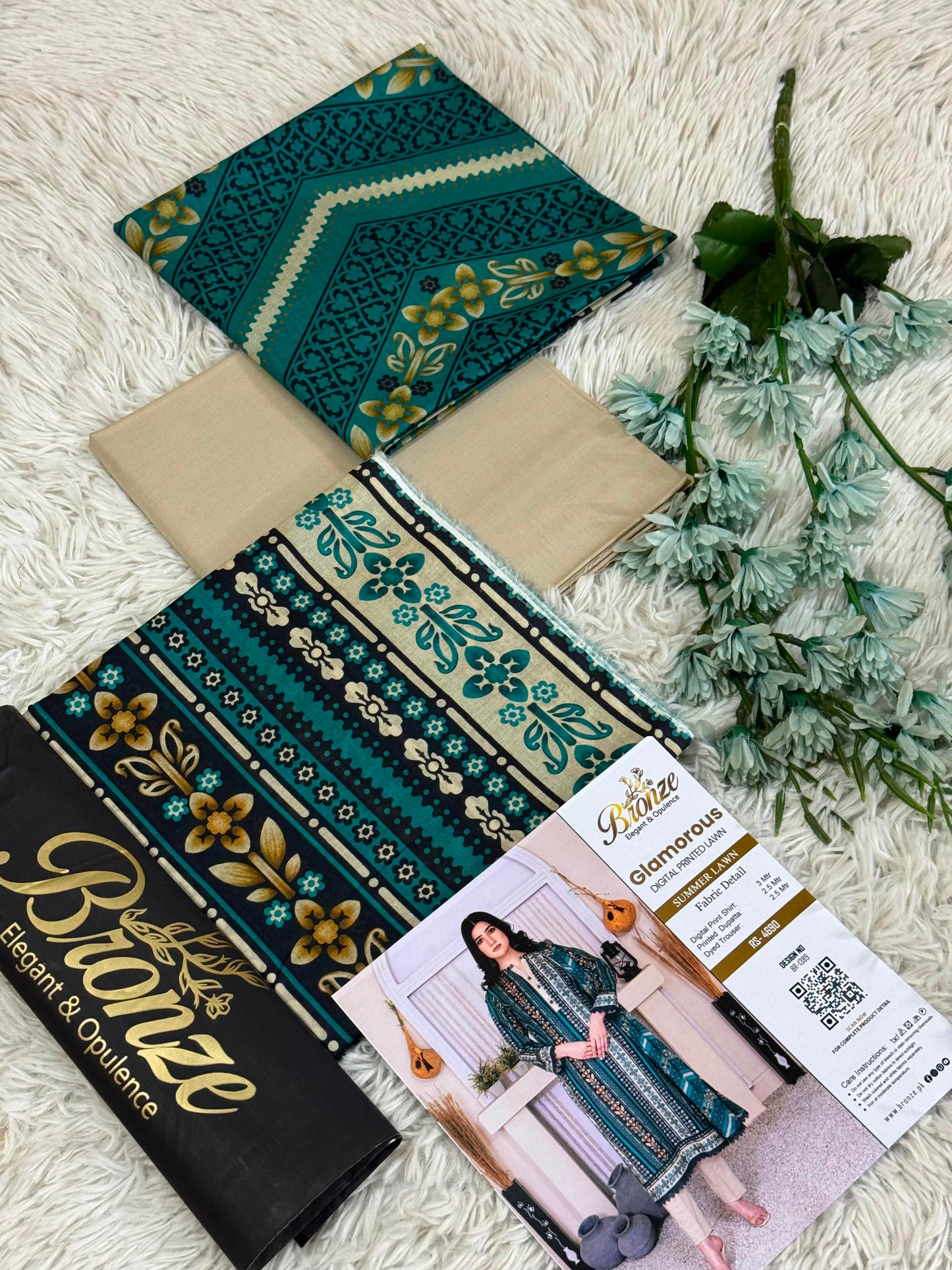 Bronze Digital Printed Lawn Suit 2026 – Printed Lawn Shirt, Voil Dupatta & Cotton Airjet Trouser