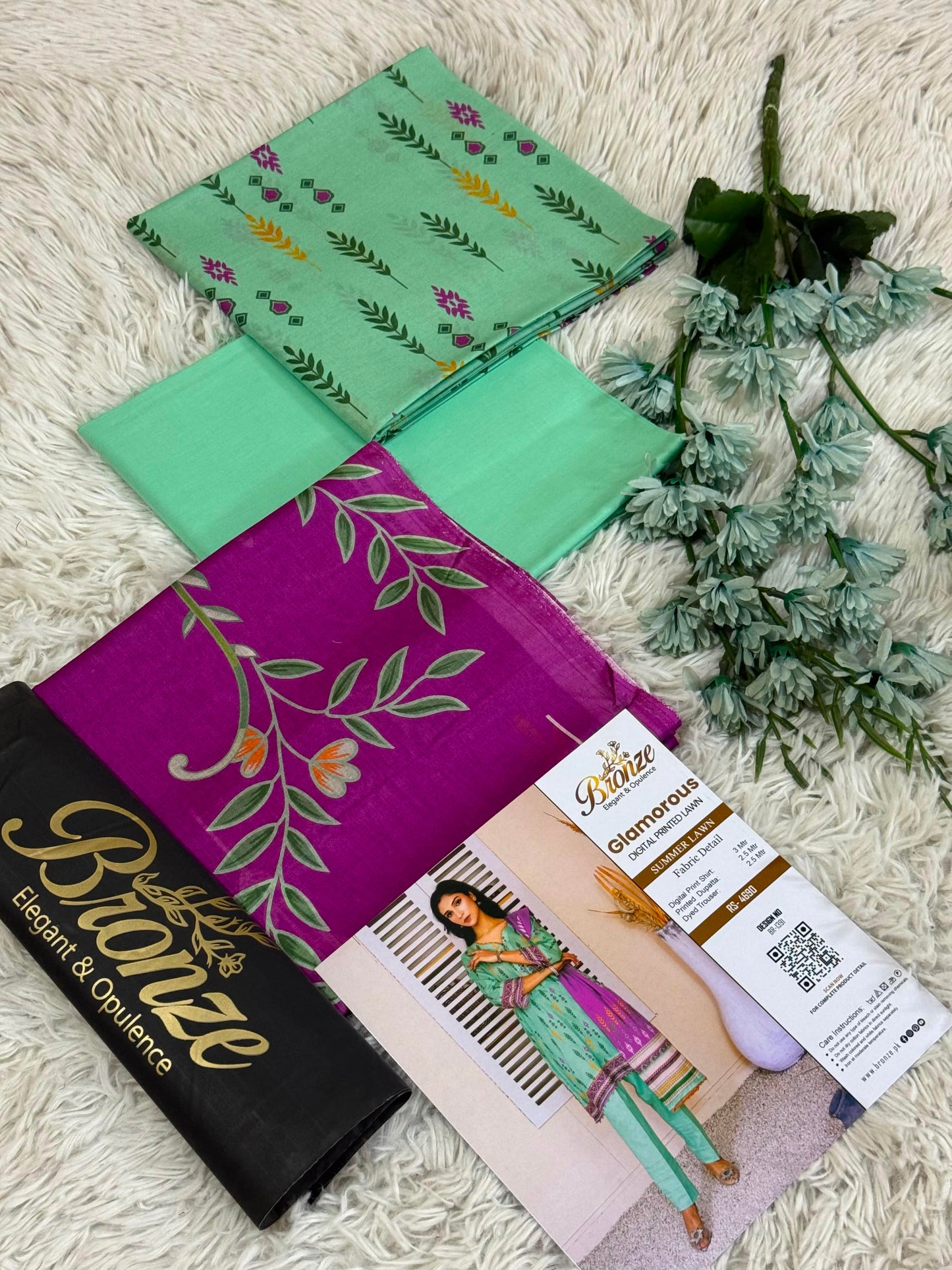 Bronze Digital Printed Lawn Suit 2026 – Printed Lawn Shirt, Voil Dupatta & Cotton Airjet Trouser