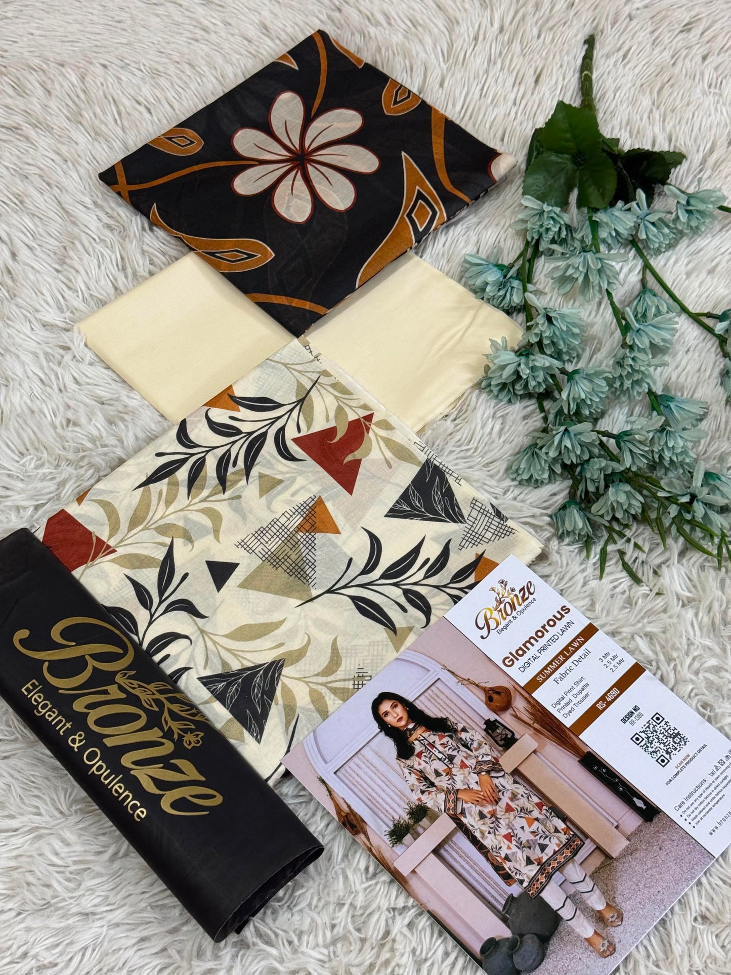 Bronze Digital Printed Lawn Suit 2026 – Printed Lawn Shirt, Voil Dupatta & Cotton Airjet Trouser