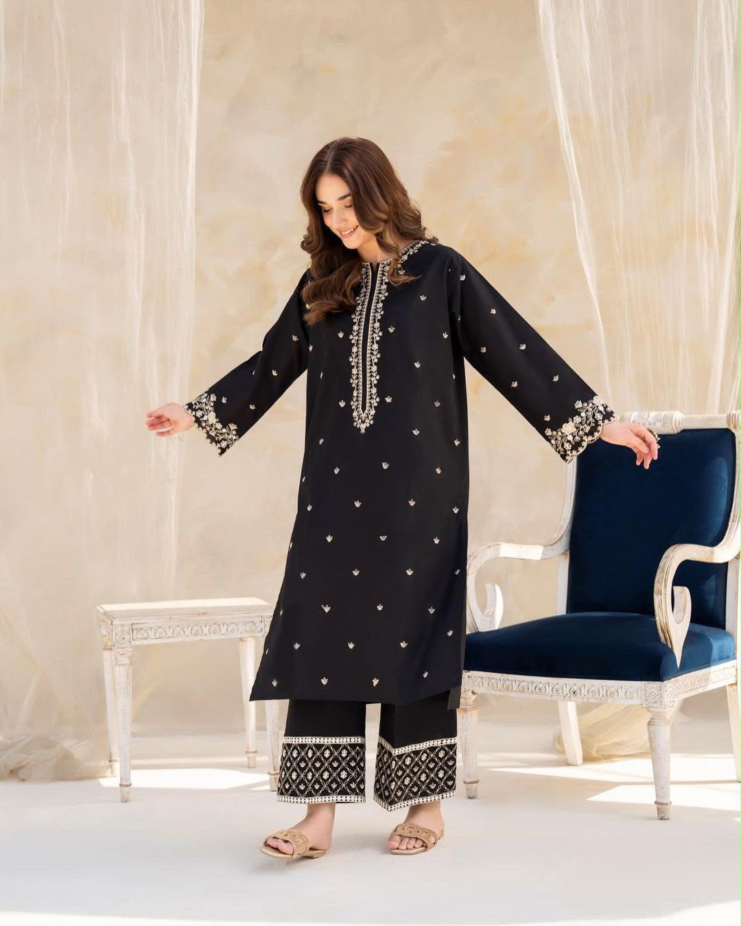 Batik Embroidered Lawn 2 Piece Suit – Heavy Embroidered Front, Sleeves & Trouser Patch