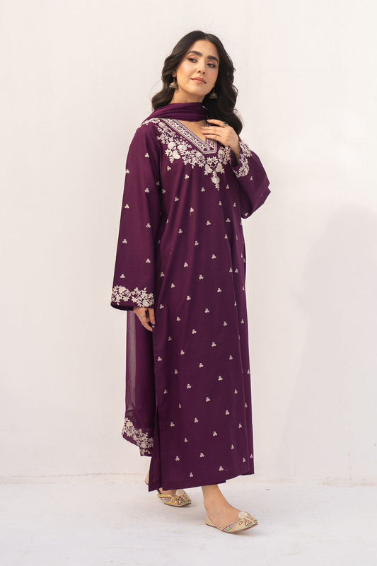Batik Premium Embroidered Lawn 3 Piece Suit – Heavy Embroidered Front, Chiffon Dupatta & Trouser Patch