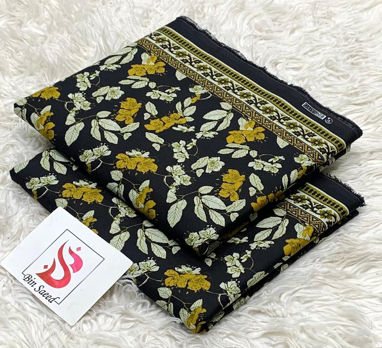 Bin Saeed Original Allover Printed Lawn 2 Piece Suit – Printed Shirt & Printed Trouser